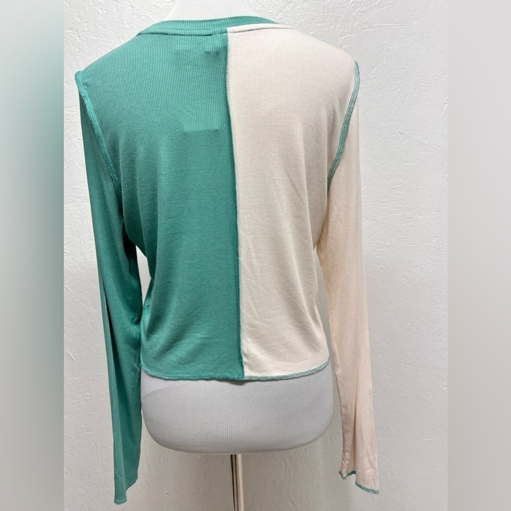 Women’s long sleeve ribbed/Spliced T shirt - Picture 2 of 9